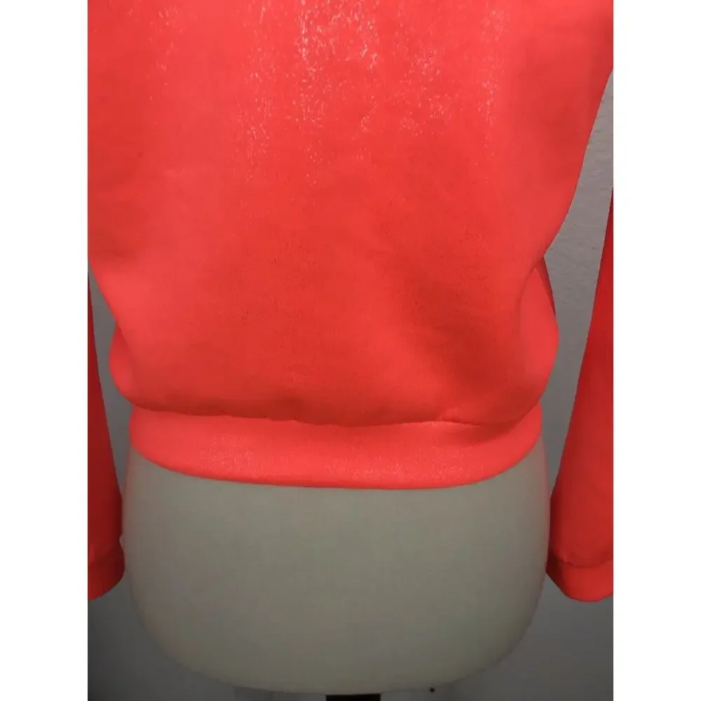 Patrizia Pepe Children Neoprene Jacket Neon Orange Metallic NWT